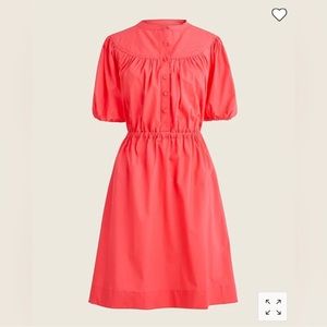 Women’s NWT J.Crew coral puff sleeve dress